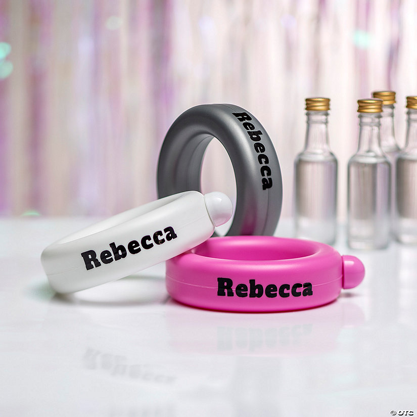 3 oz. Personalized Bracelet Disposable BPA-Free Plastic Drinking Flasks - 12 Ct. Image Thumbnail