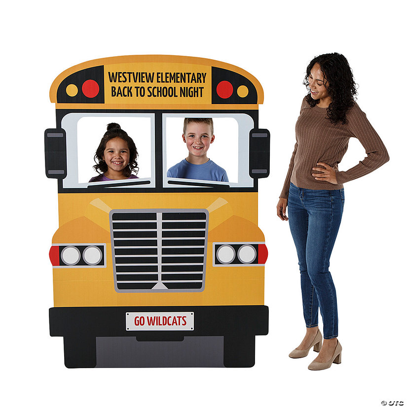 45" x 64" Personalized School Bus Cardboard Cutout Stand-In Stand-Up Image Thumbnail