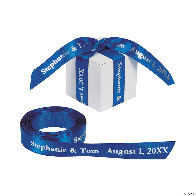 5/8" - Blue Satin Personalized Ribbon - 25 ft. Image