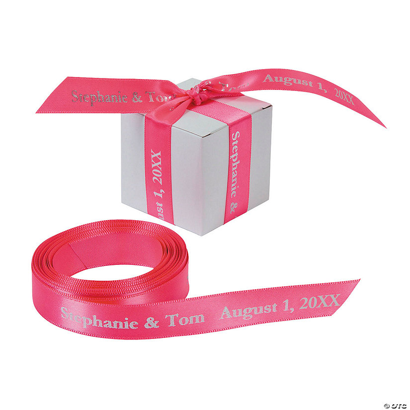 5/8" - Hot Pink Satin Personalized Ribbon - 25 ft. Image