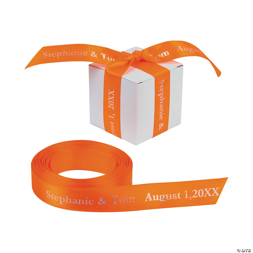 5/8" - Orange Satin Personalized Ribbon - 25 ft. Image