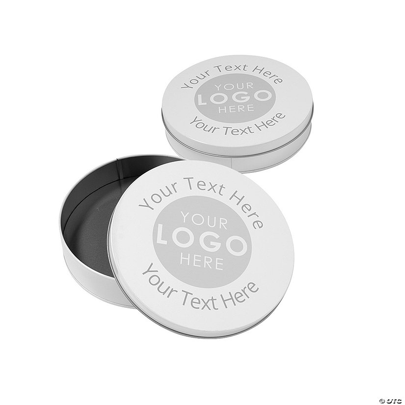 6" Custom Full-Color Logo Round Favor Containers - 12 Pc. Image Thumbnail