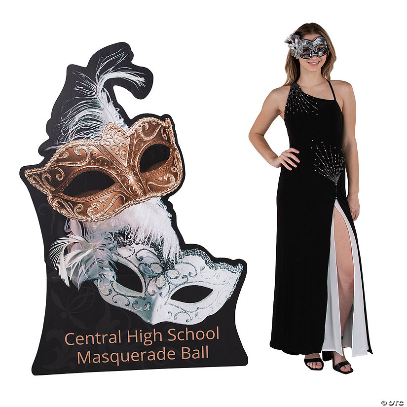 66" Personalized Masquerade Ball Cardboard Cutout Stand-Up Image Thumbnail