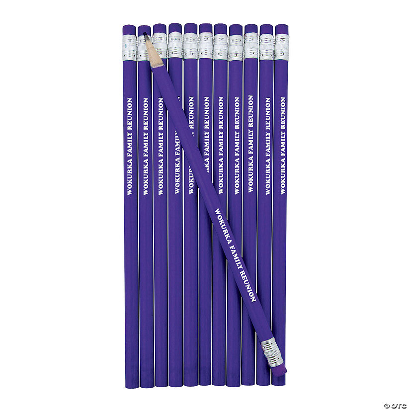 7 1/2" Personalized 1-Line Message Purple Wooden Pencils - 24 Pc. Image