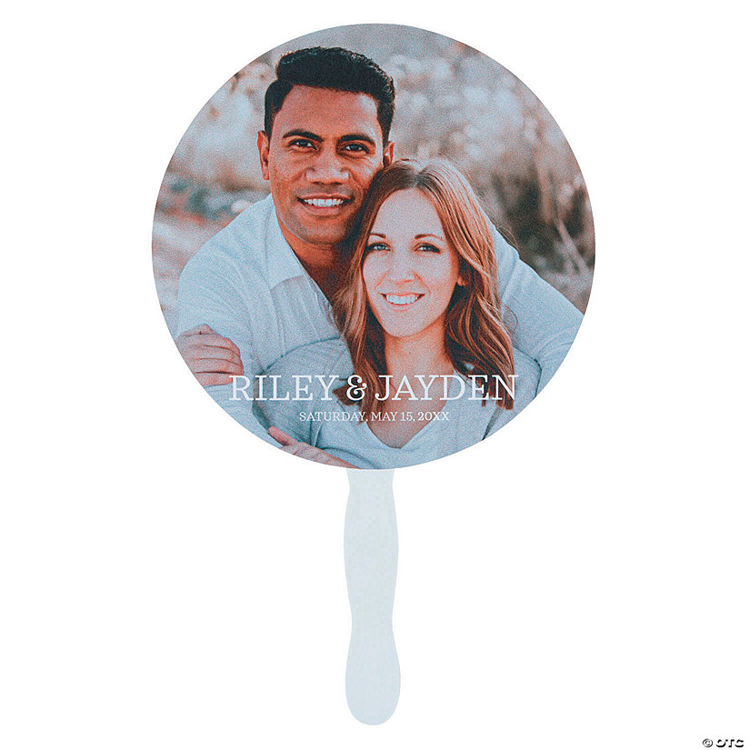 7 1/2" Personalized Custom Photo Classic Round Hand Fans - 12 Pc. Image Thumbnail