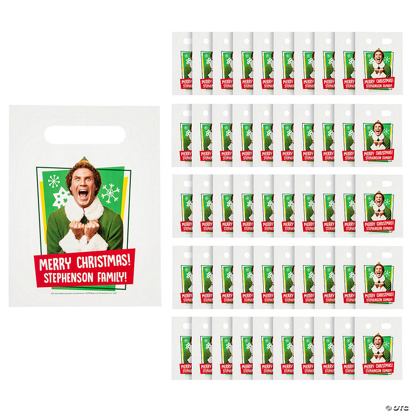 7 1/2" x 10" Bulk 50 Pc. Personalized Buddy the Elf&#8482; Paper Treat Bags Image Thumbnail