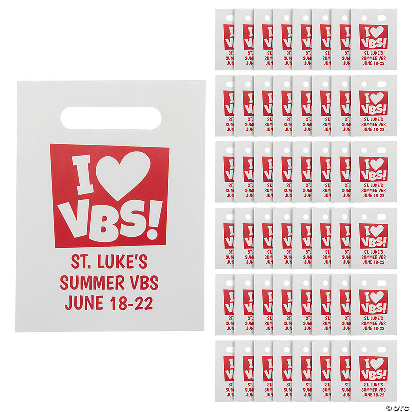 7 1/2" x 10" Bulk 50 Pc. Personalized VBS Paper Treat Bags Image Thumbnail