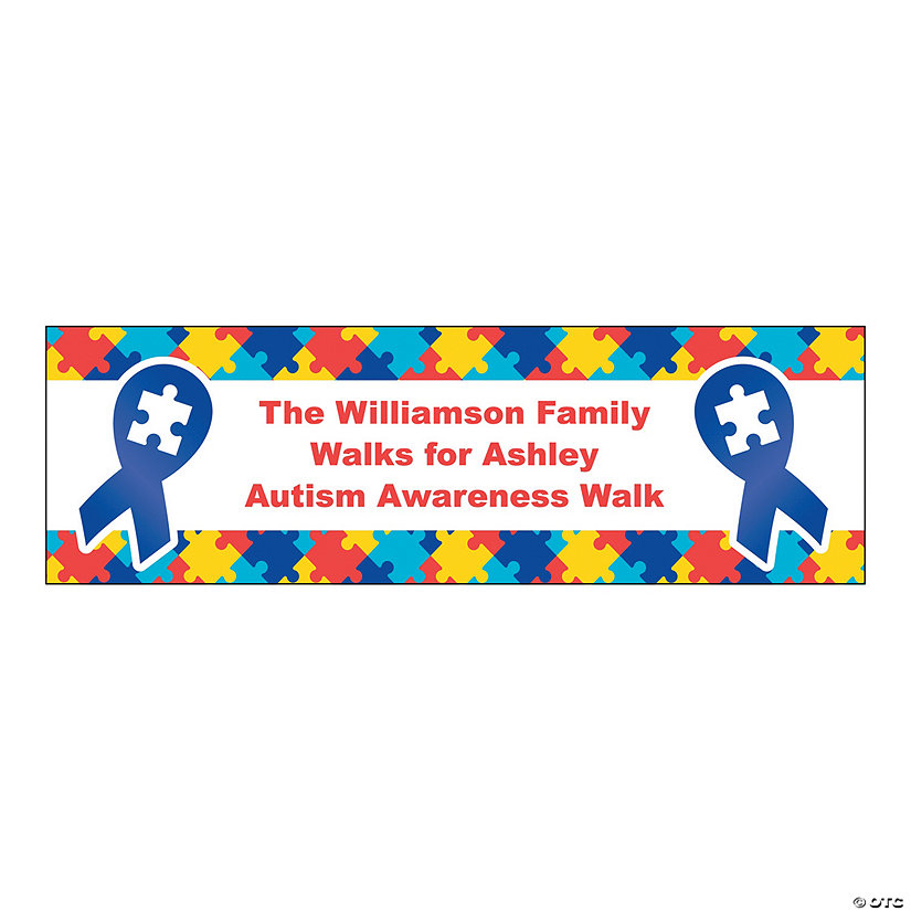 Autism Awareness Ribbon Custom Banner - Medium Image