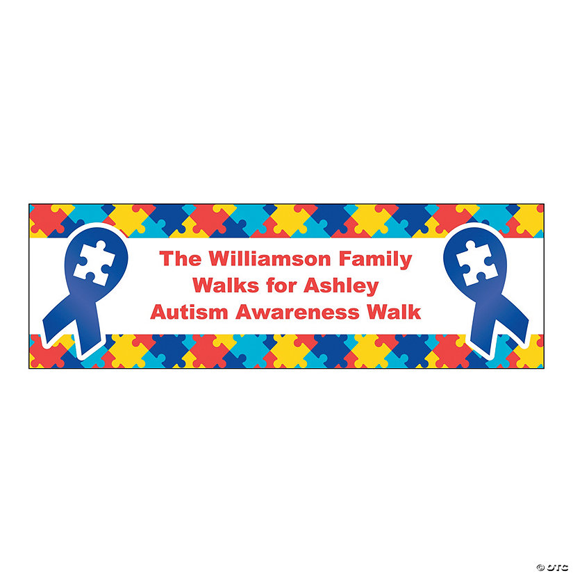 Autism Awareness Ribbon Custom Banner - Small Image