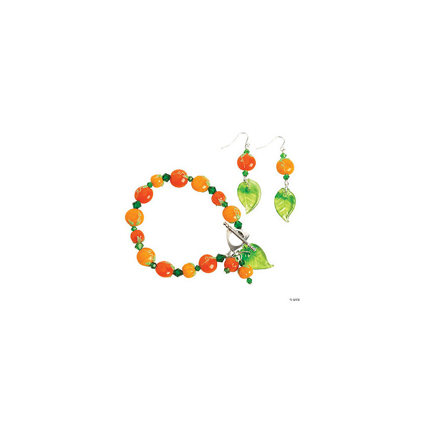 Autumn Pumpkin and Crystal Bracelet Project Idea Image