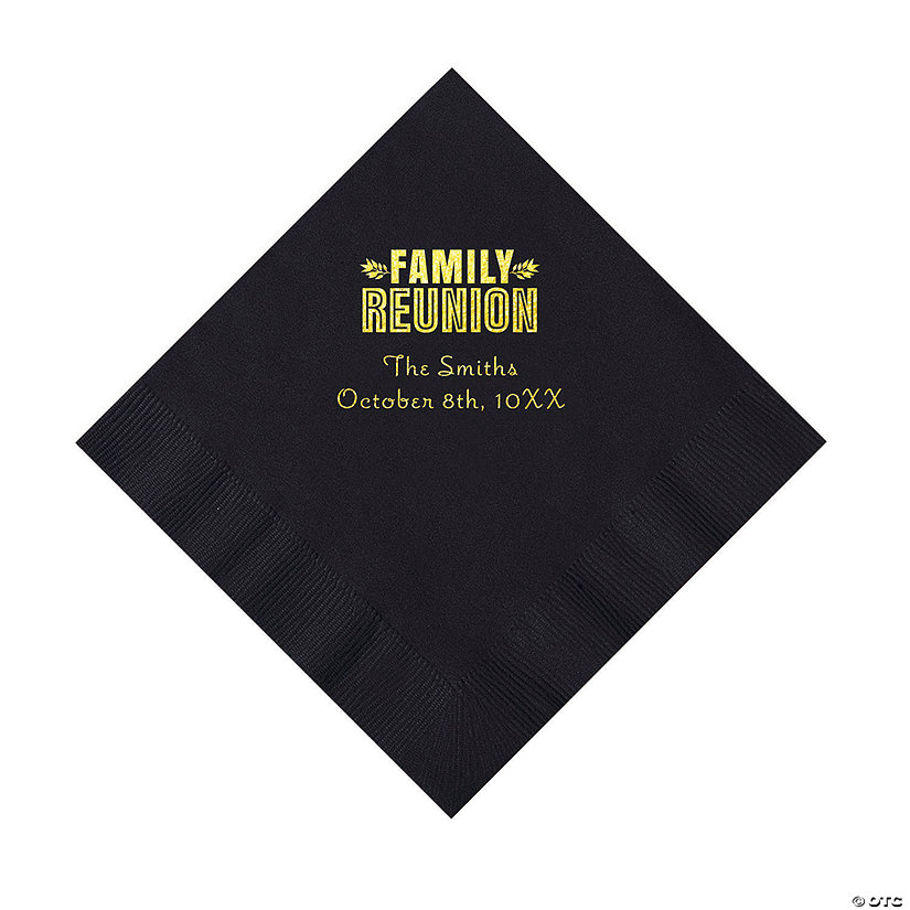 Black Family Reunion Personalized Napkins with Gold Foil - 50 Pc. Luncheon Image Thumbnail