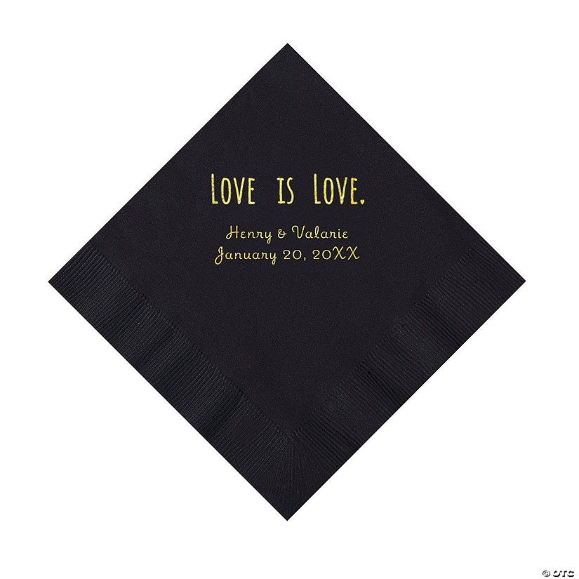 Black Love is Love Personalized Napkins with Gold Foil - Luncheon Image Thumbnail