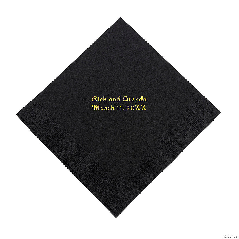 Black Personalized Napkins with Gold Foil - Luncheon Image