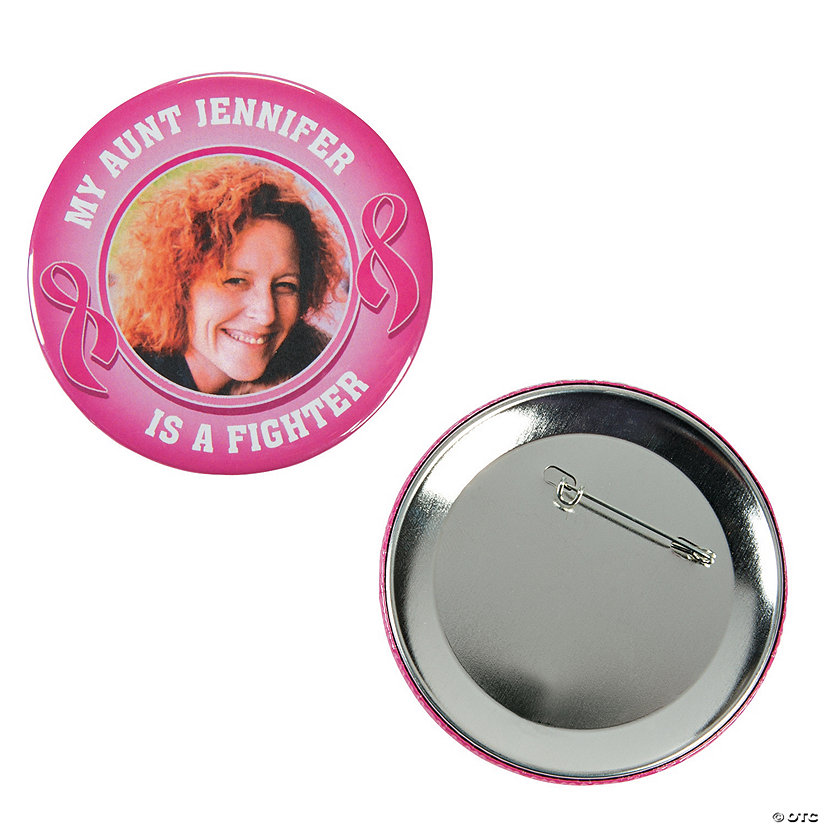 Breast Cancer Awareness Custom Photo Buttons - 12 Pc. Image Thumbnail