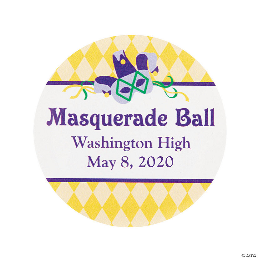 Bulk 144 Pc. Masquerade Personalized Stickers Image