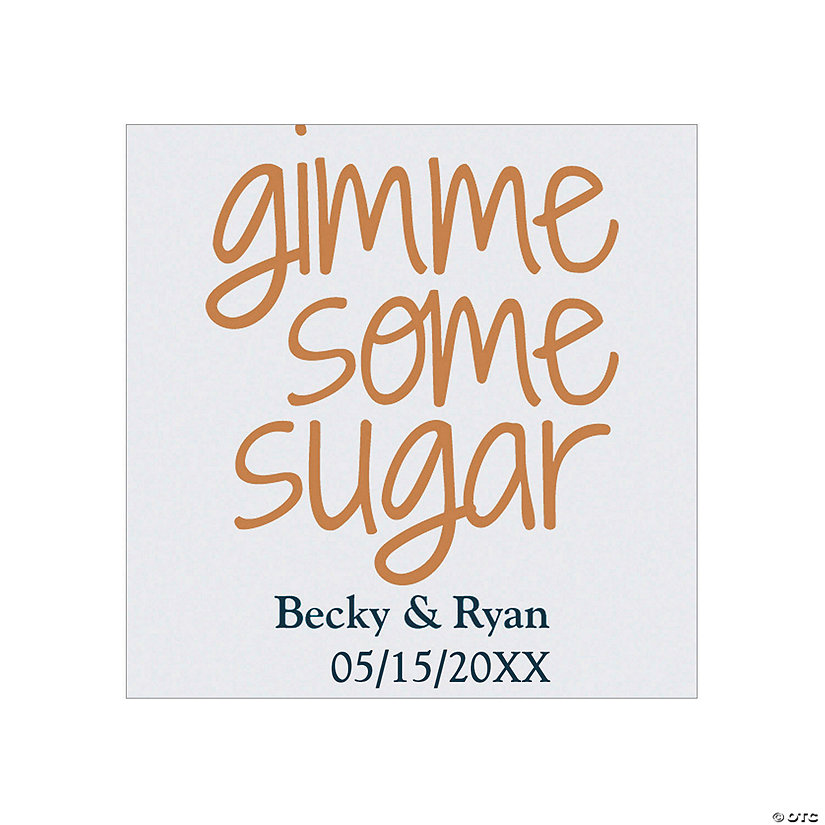 Bulk 144 Pc. Personalized Gimme Some Sugar Favor Stickers Image Thumbnail