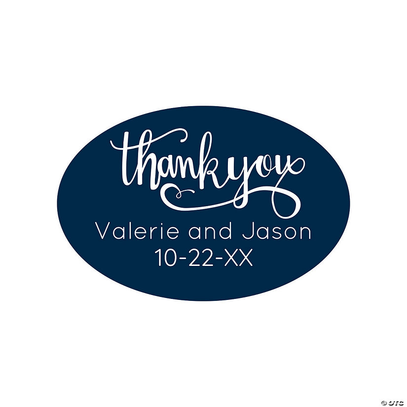 Bulk 144 Pc. Personalized Thank You Oval Favor Stickers Image Thumbnail