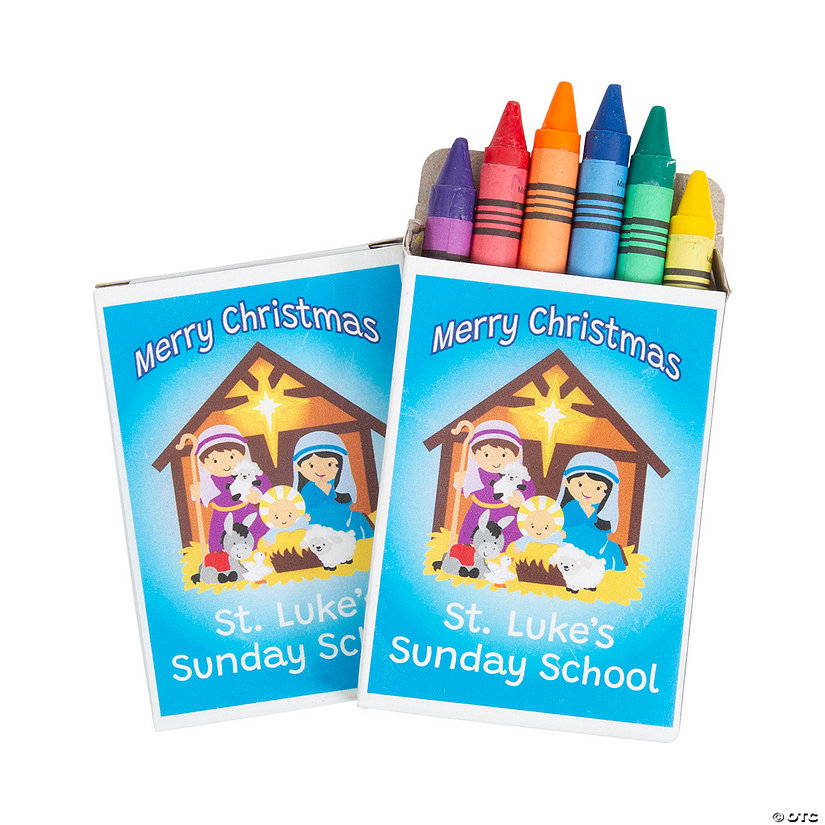 Bulk 48 Pc. 6-Color Personalized Nativity Crayon Boxes Image Thumbnail