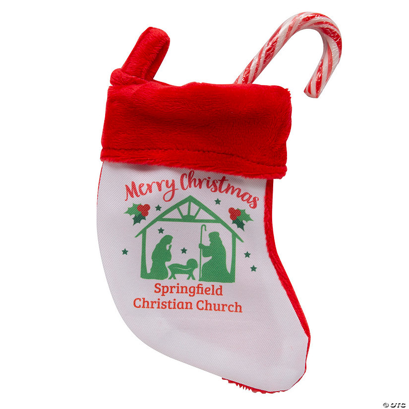 Bulk 48 Pc. Personalized Mini Nativity Christmas Stockings Image Thumbnail