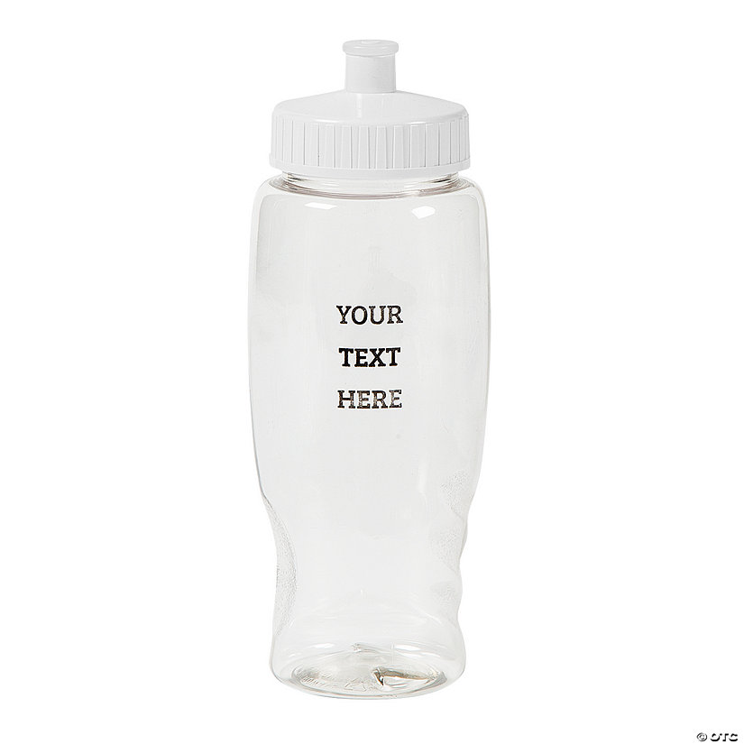 Bulk  50 Ct. Personalized Clear Open Text Water Bottles Image Thumbnail