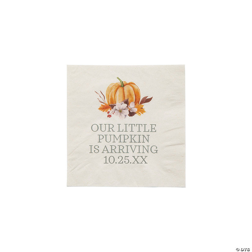 Bulk 50 Ct. Personalized Little Pumpkin Beverage Napkins Image Thumbnail