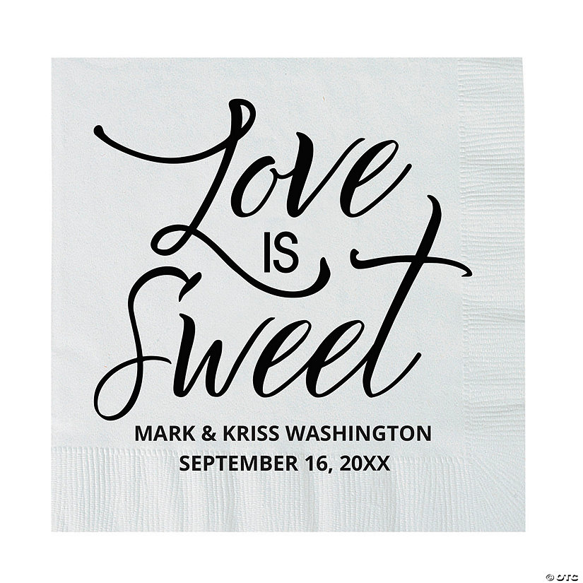 Bulk 50 Ct. Personalized Love is Sweet Luncheon Napkins Image Thumbnail