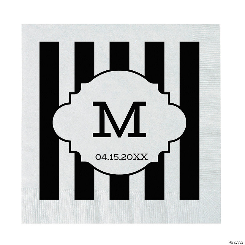 Bulk 50 Ct. Personalized Monogram Stripe Luncheon Napkins Image Thumbnail