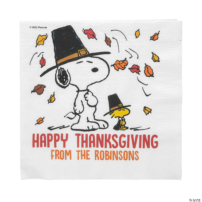 Bulk 50 Ct. Personalized Peanuts<sup>&#174;</sup> Thanksgiving Luncheon Napkins Image Thumbnail