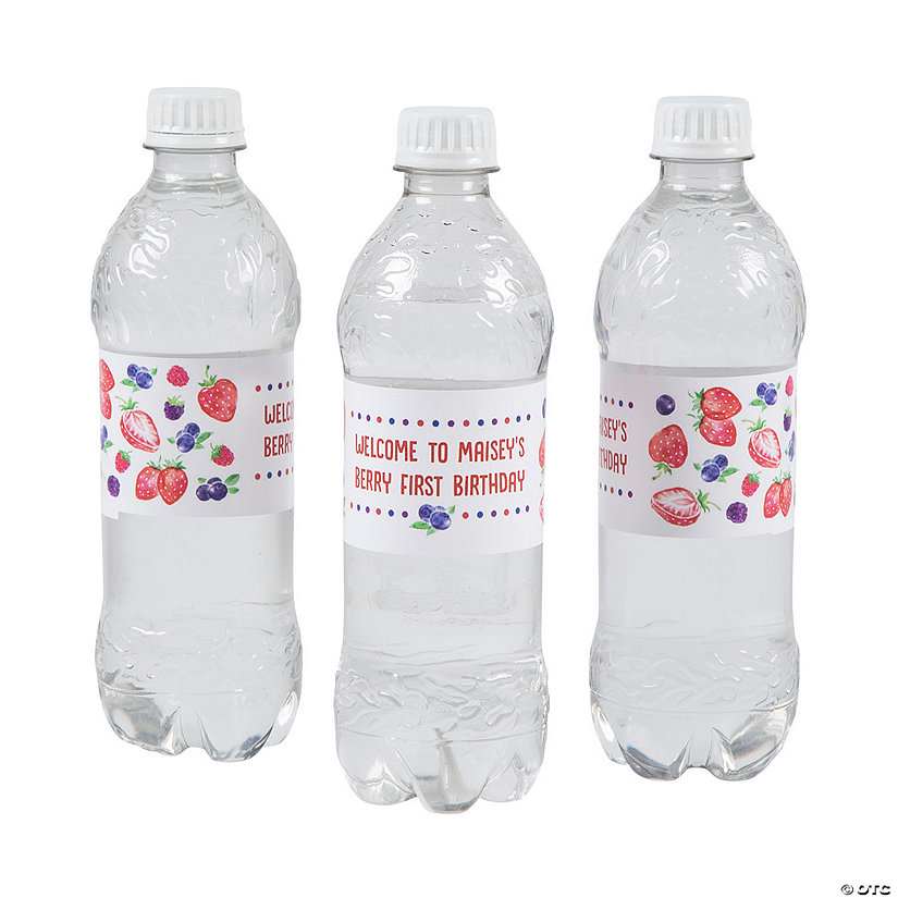Bulk 50 Pc. Personalized Berry Water Bottle Labels Image Thumbnail