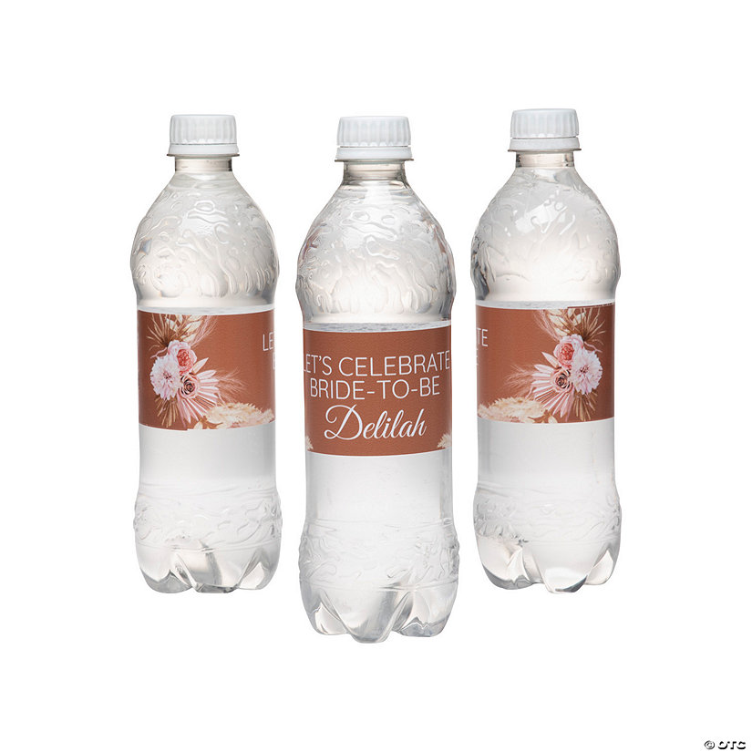 Bulk 50 Pc. Personalized Boho Neutral Water Bottle Labels Image Thumbnail
