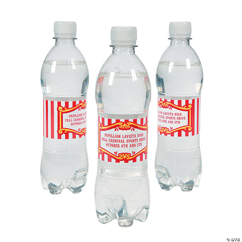 Bulk 50 Pc. Personalized Carnival Water Bottle Labels Image Thumbnail