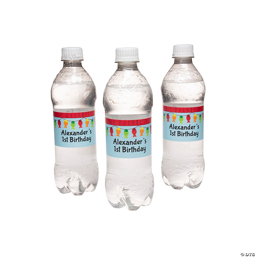 Bulk 50 Pc. Personalized Little Fisherman Water Bottle Labels Image Thumbnail