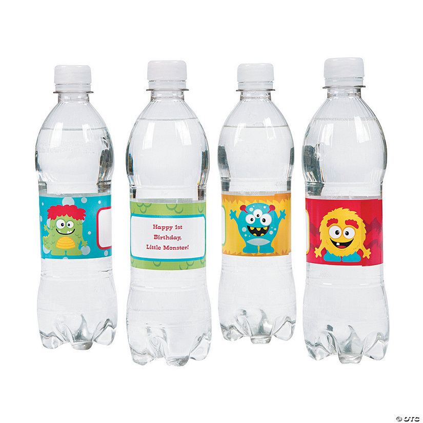 Bulk 50 Pc. Personalized Mini Monster Water Bottle Labels Image Thumbnail