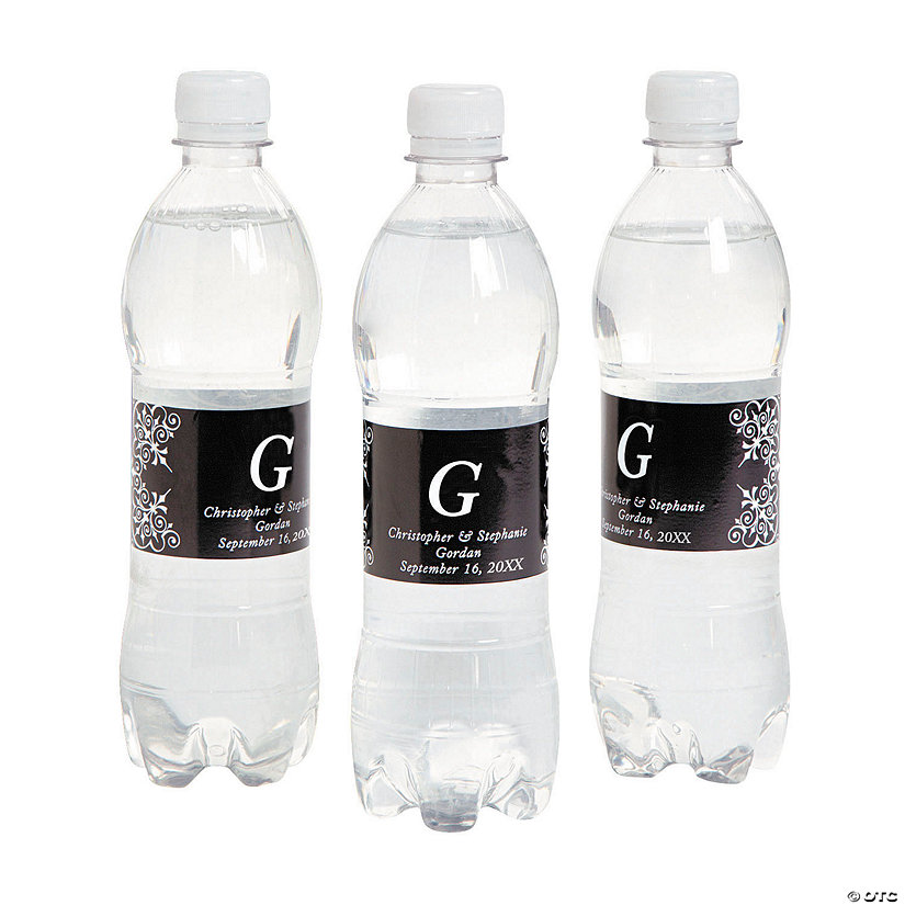 Bulk 50 Pc. Personalized Monogrammed Water Bottle Labels Image Thumbnail