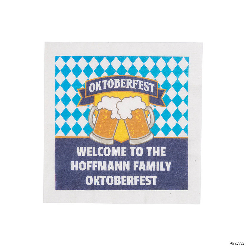 Bulk 50 Pc. Personalized Oktoberfest Beverage Napkins Image Thumbnail