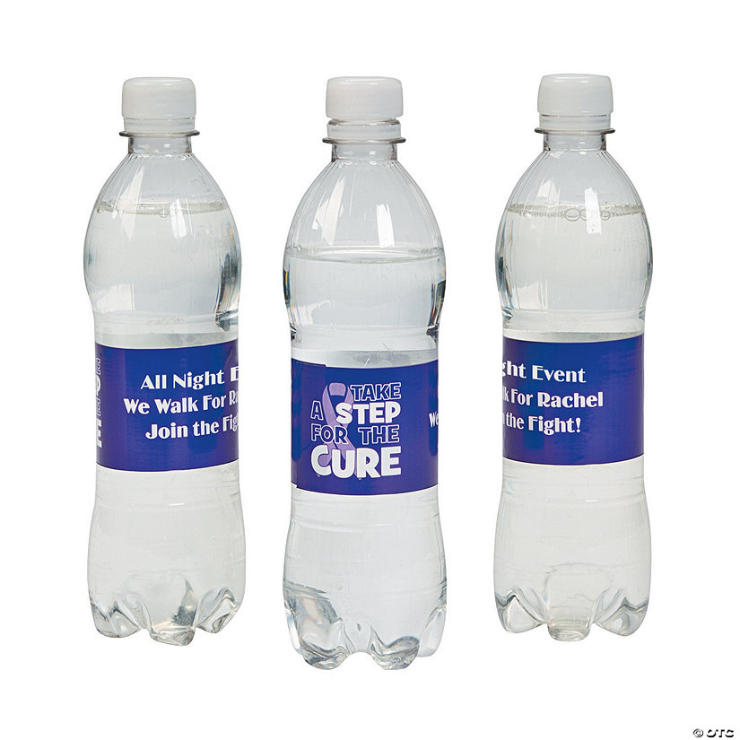 Bulk 50 Pc. Personalized Purple Awareness Water Bottle Labels Image Thumbnail