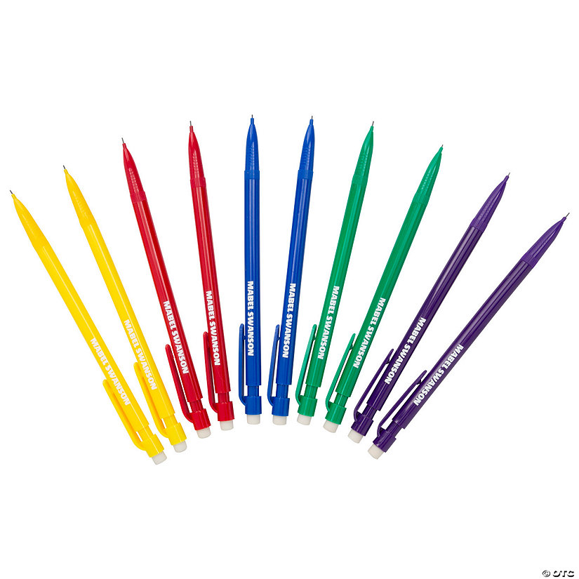 Bulk 50 Pc. Personalized Rainbow Mechanical Pencils Image Thumbnail
