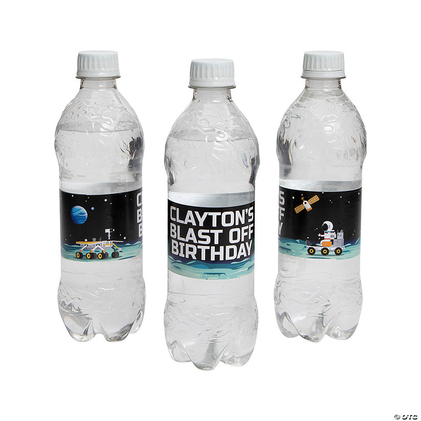 Bulk 50 Pc. Personalized Space Water Bottle Labels Image Thumbnail