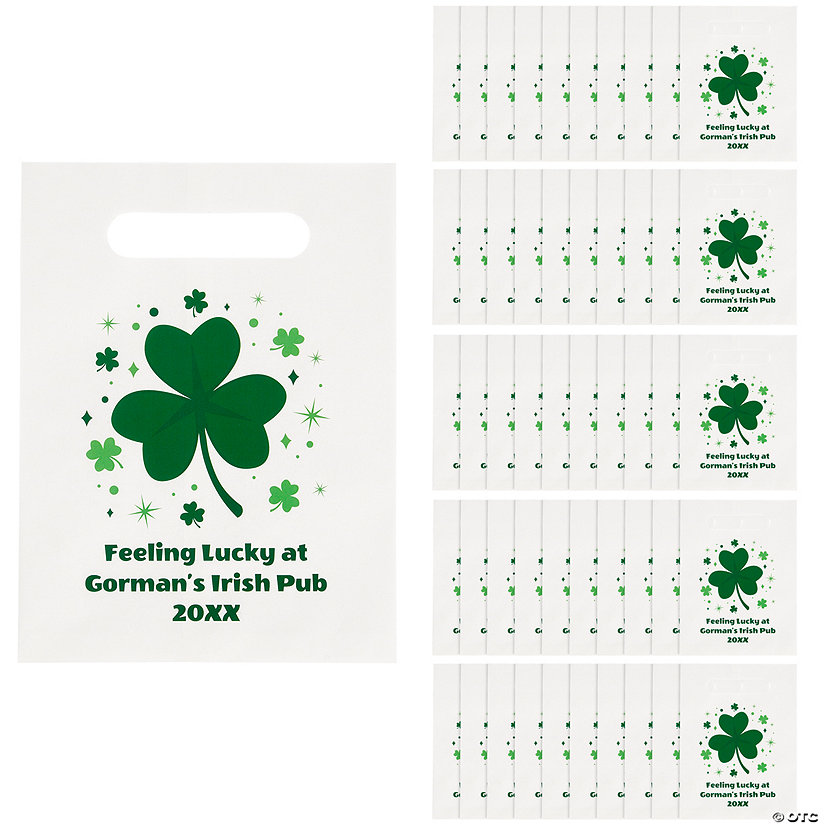 Bulk 50 Pc. St. Patrick&#8217;s Day Paper Bags with Handles Image Thumbnail