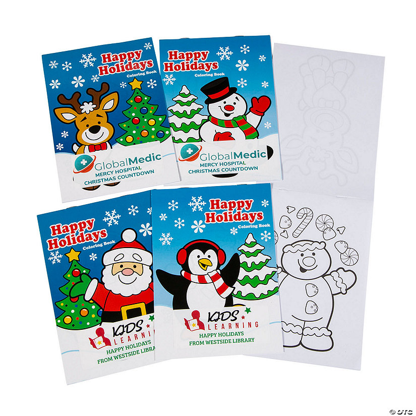 Bulk 72 Pc. Personalized Holiday Coloring Books Image Thumbnail