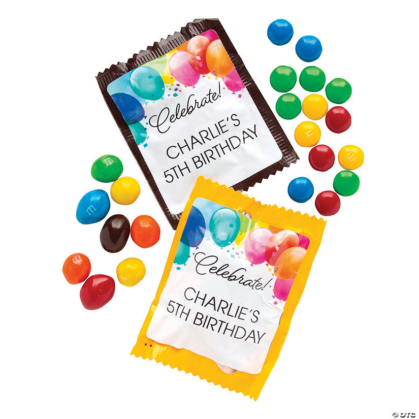 Bulk 96 Pc. Personalized Birthday M&M&#8217;s<sup>&#174;</sup> Milk Chocolate & Peanut Fun Size Assortment Image Thumbnail