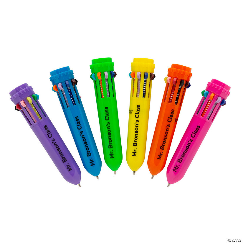 Bulk 96 Pc. Personalized Mini Neon Shuttle Pens Image Thumbnail