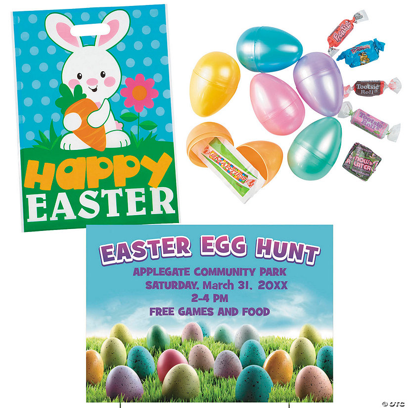 Bulk Personalized Candy-Filled Easter Egg Hunt Kit for 100 Image Thumbnail