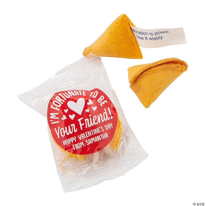 Bulk Personalized Fortune Cookie Valentine Exchanges for 50 Image Thumbnail