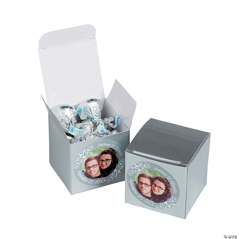 Custom Photo Mini Silver Favor Boxes - 24 Pc. Image