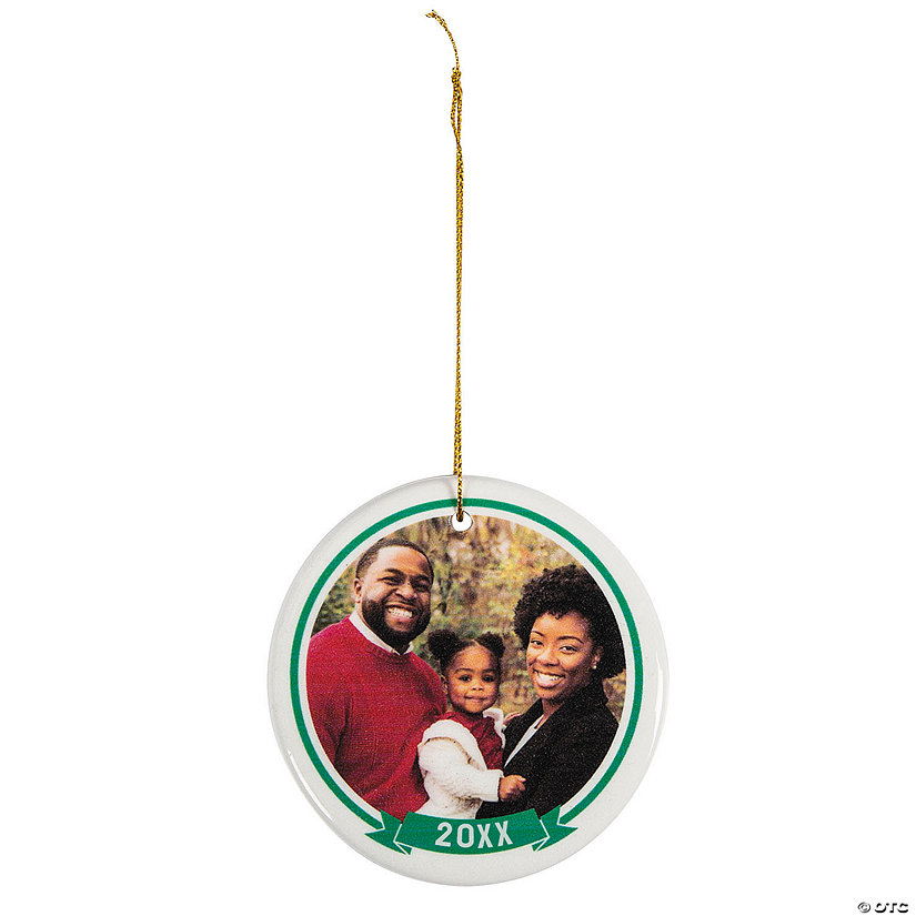 Custom Photo Round Dated Christmas Ornaments - 12 Pc. Image Thumbnail