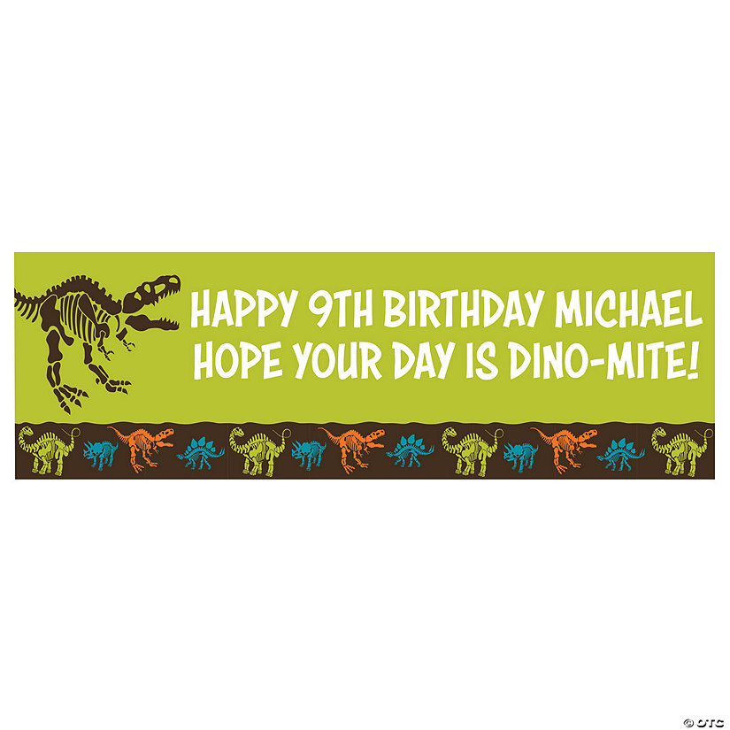 Dino-Mite Party Custom Banner - Small Image