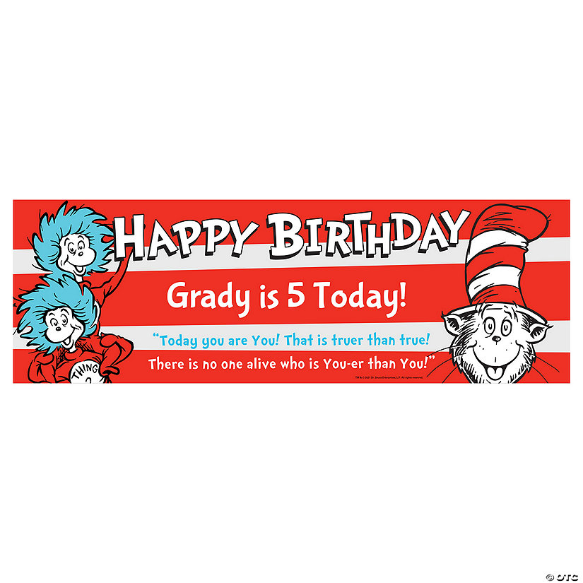 Dr. Seuss&#8482; Birthday Custom Banner - Small Image Thumbnail