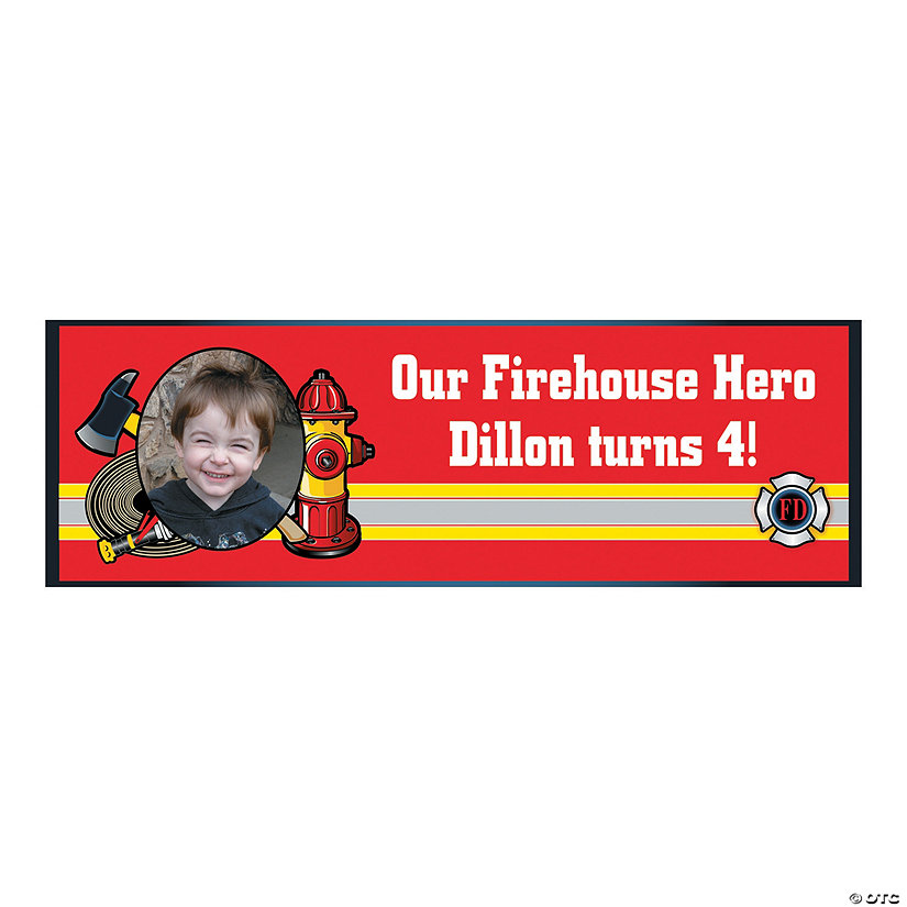 Firefighter Party Photo Custom Banner - Small Image