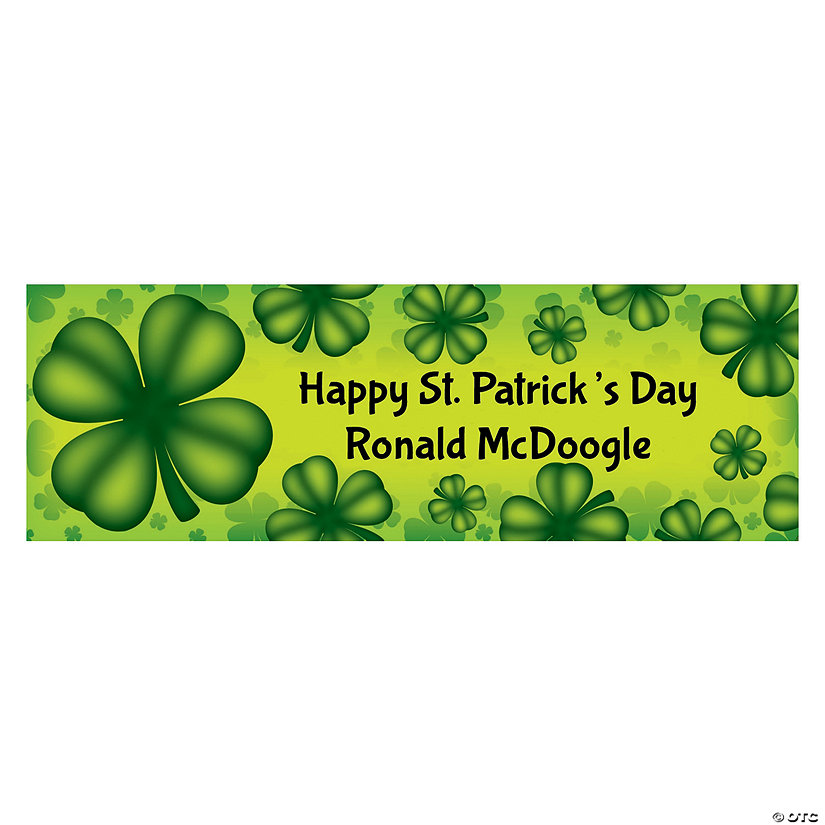 Four-Leaf Clover St. Patrick&#8217;s Day Custom Banner - Small Image